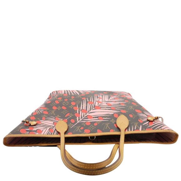 Louis Vuitton  Neverfull MM Jungle Dots Monogram Canvas Brown Tote Brown - Picture 5 of 15